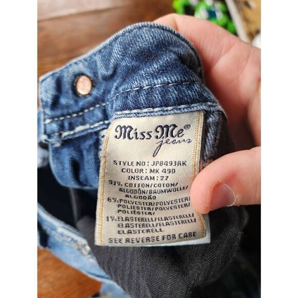Miss Me blingy pocket  signature ankle skinny jeans sz 28x27 - Picture 6 of 6
